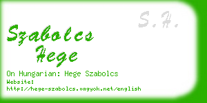 szabolcs hege business card